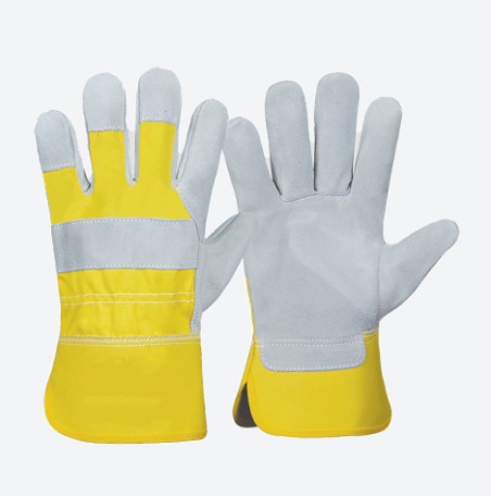 GMC 4155 Cow Split Leather Yellow Gloves