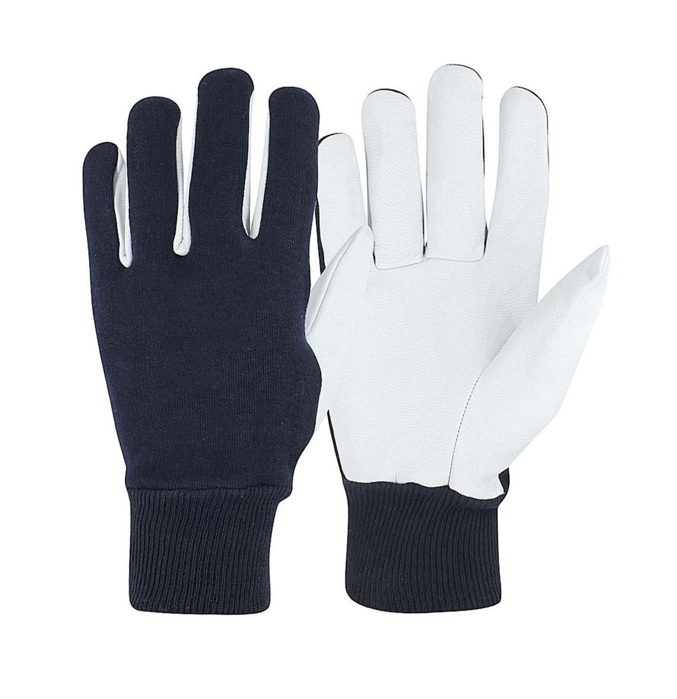 GMA 2123 Goatskin Black Interlock Backing With Knitted Cotton Wrist