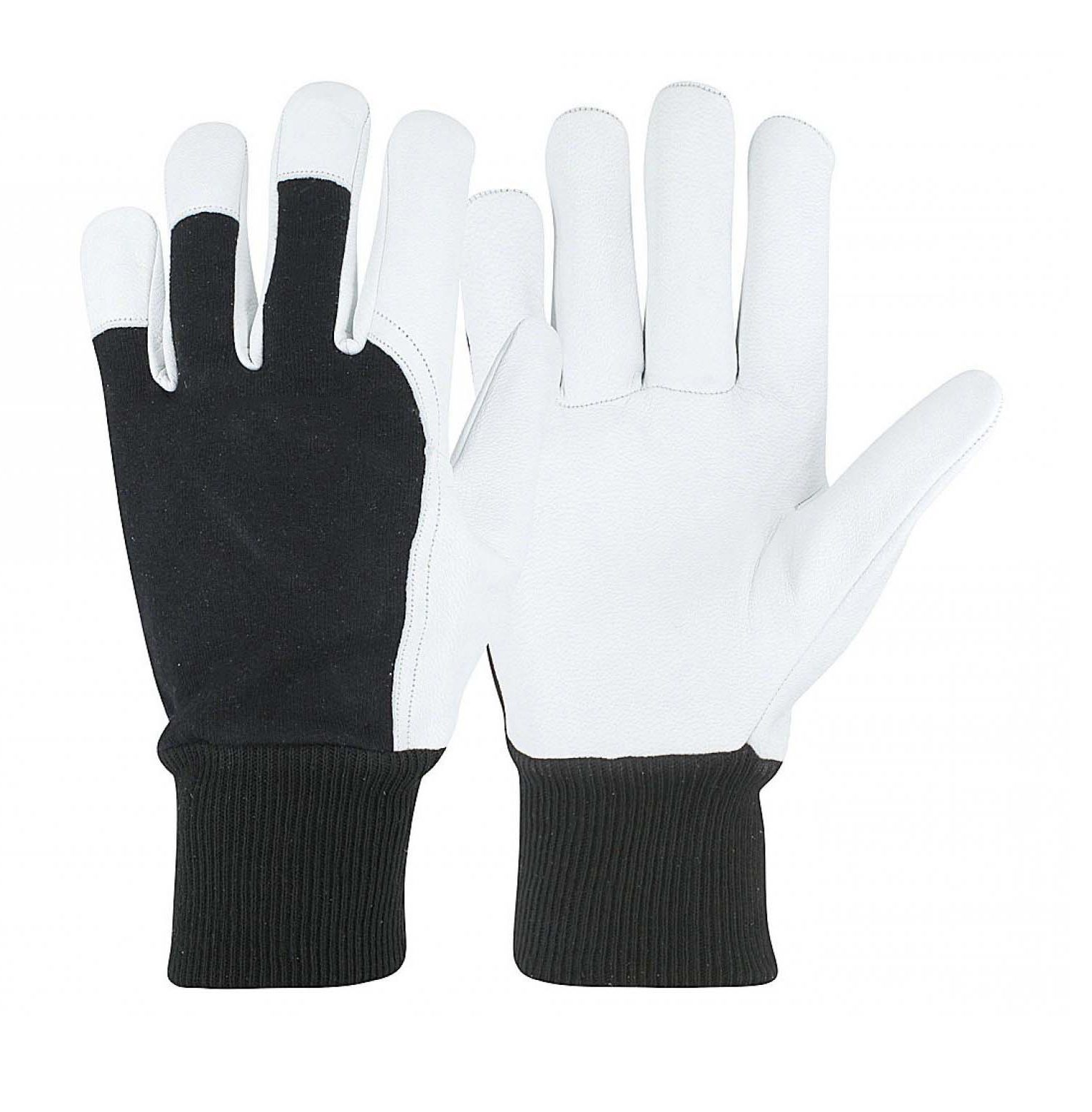 GMA 2124 Goatskin Black Interlock Backing With Knitted Cotton Wrist